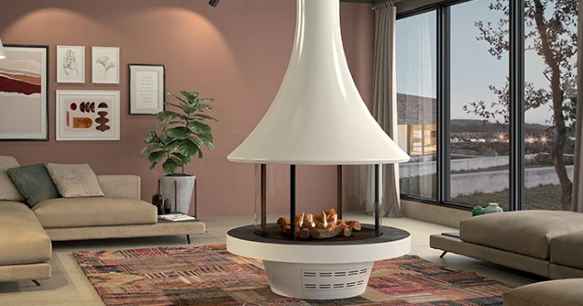 Eva 992 Central Vapour Flame Effect - Designer Fireplace - Caleo Ltd